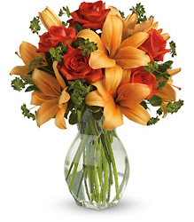 Fiery Lily and Rose from Arjuna Florist in Brockport, NY